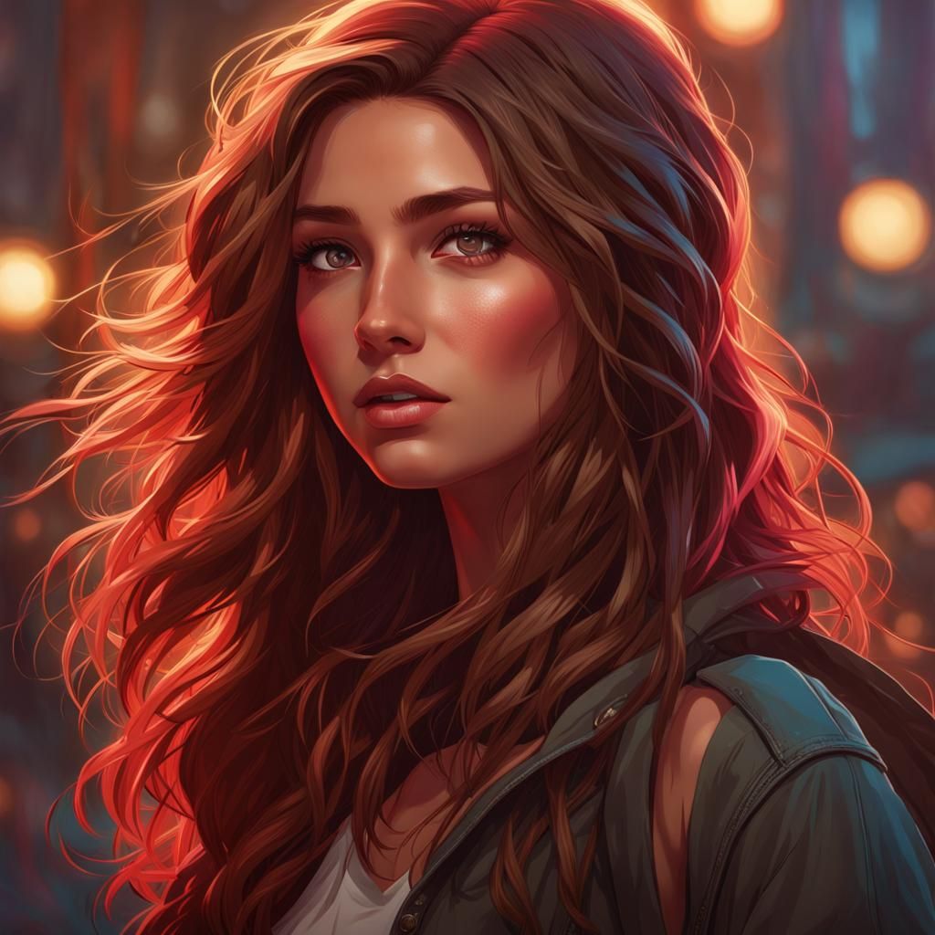 Detailed Portrait of a Girl in Digital Art Style