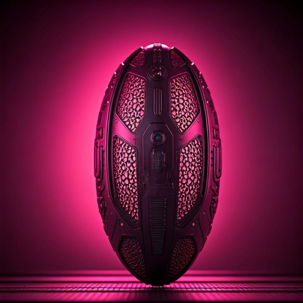 Futuristic Quantum Pod in Magenta Light