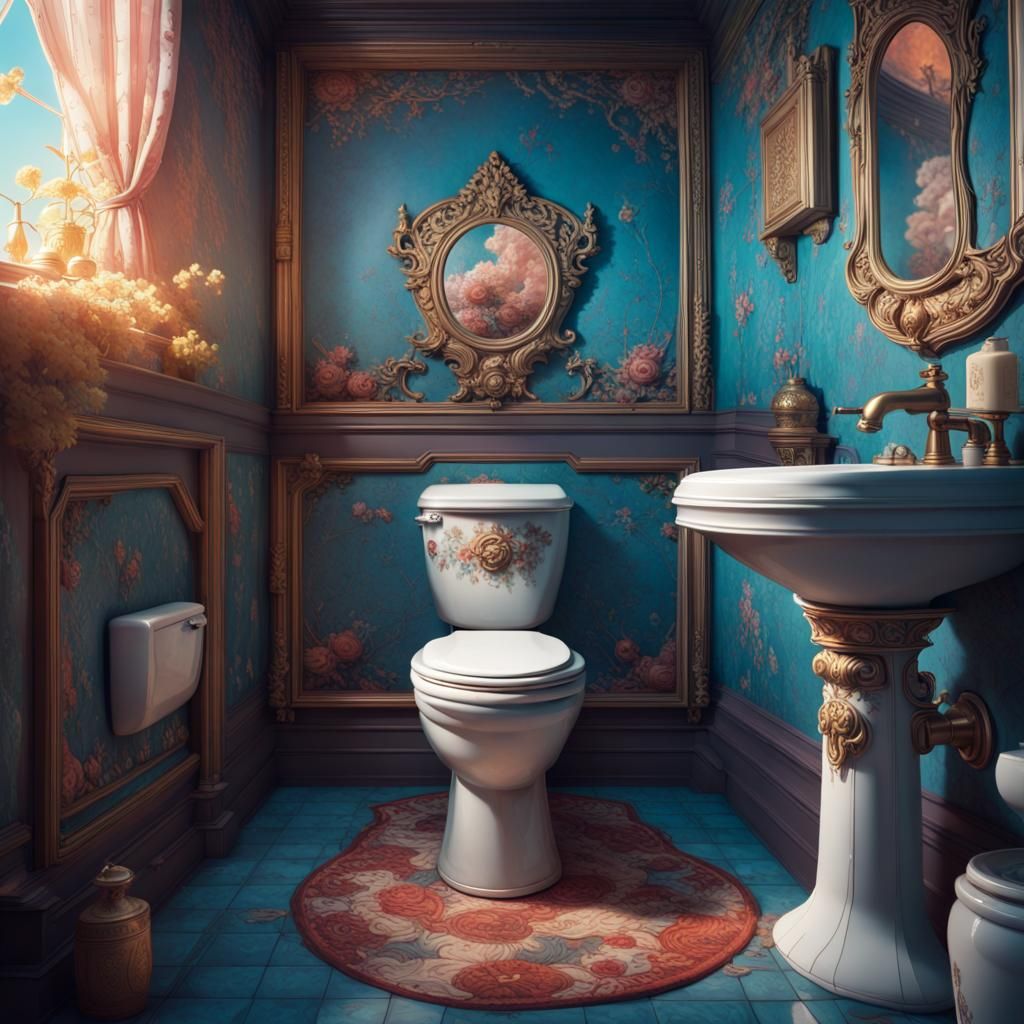Luxury Toilet: Ornate Hyperrealistic Advertisement