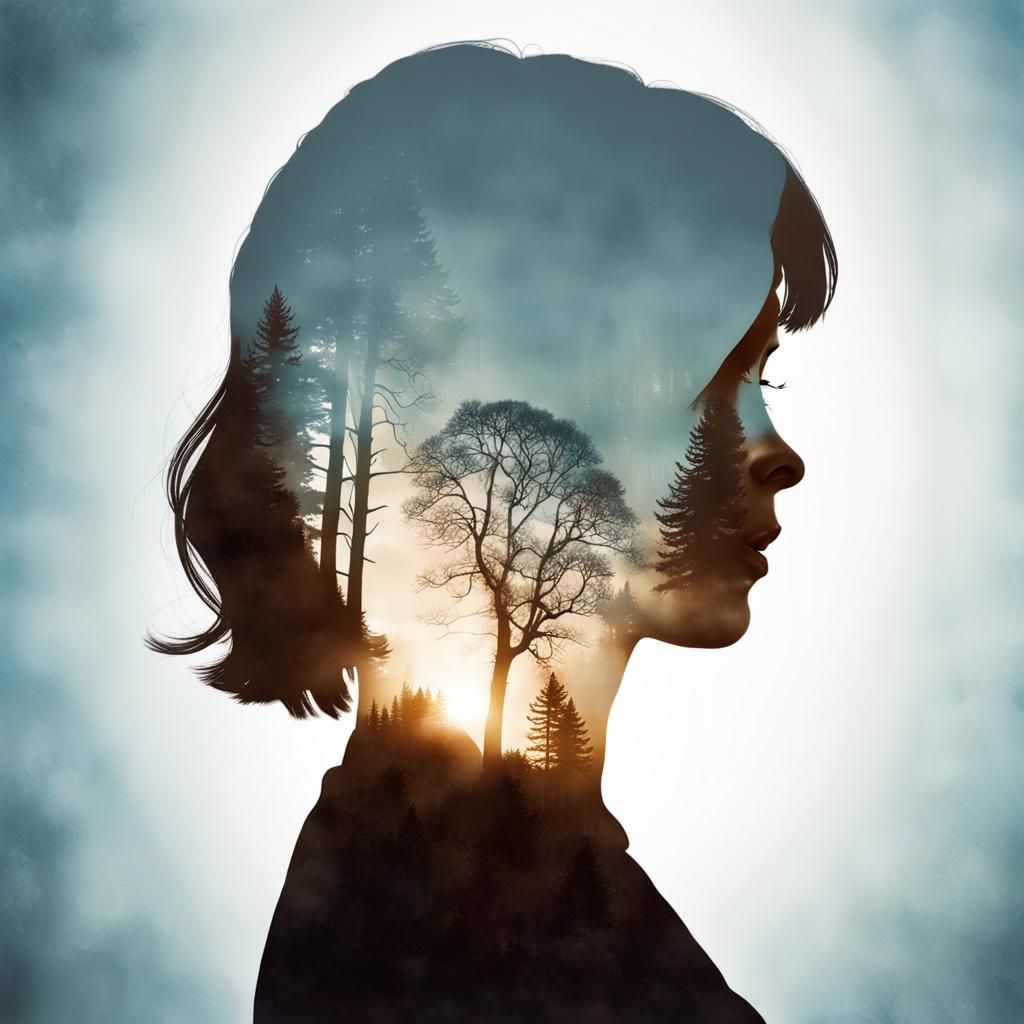 Intriguing Double Exposure Silhouette Image