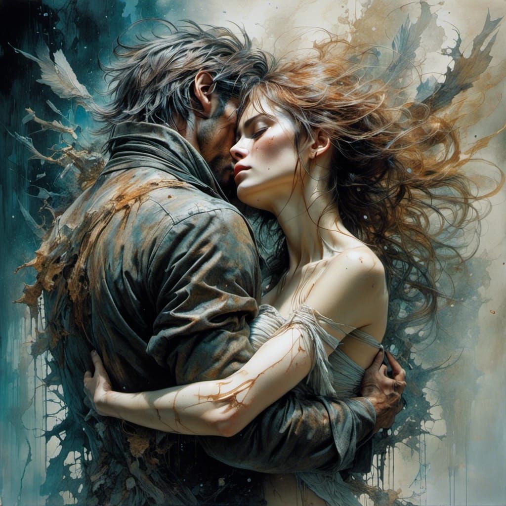 Beast Carries Girl: Dark Fantasy Hyperrealism
