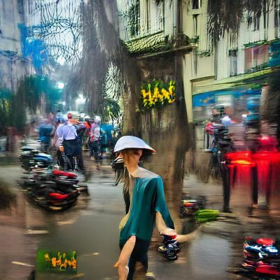 Hanoi City Street Scene, Vietnam