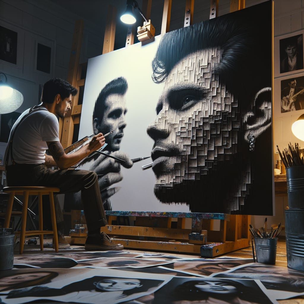 Hispanic Artist Creates Torn Paper Portrait