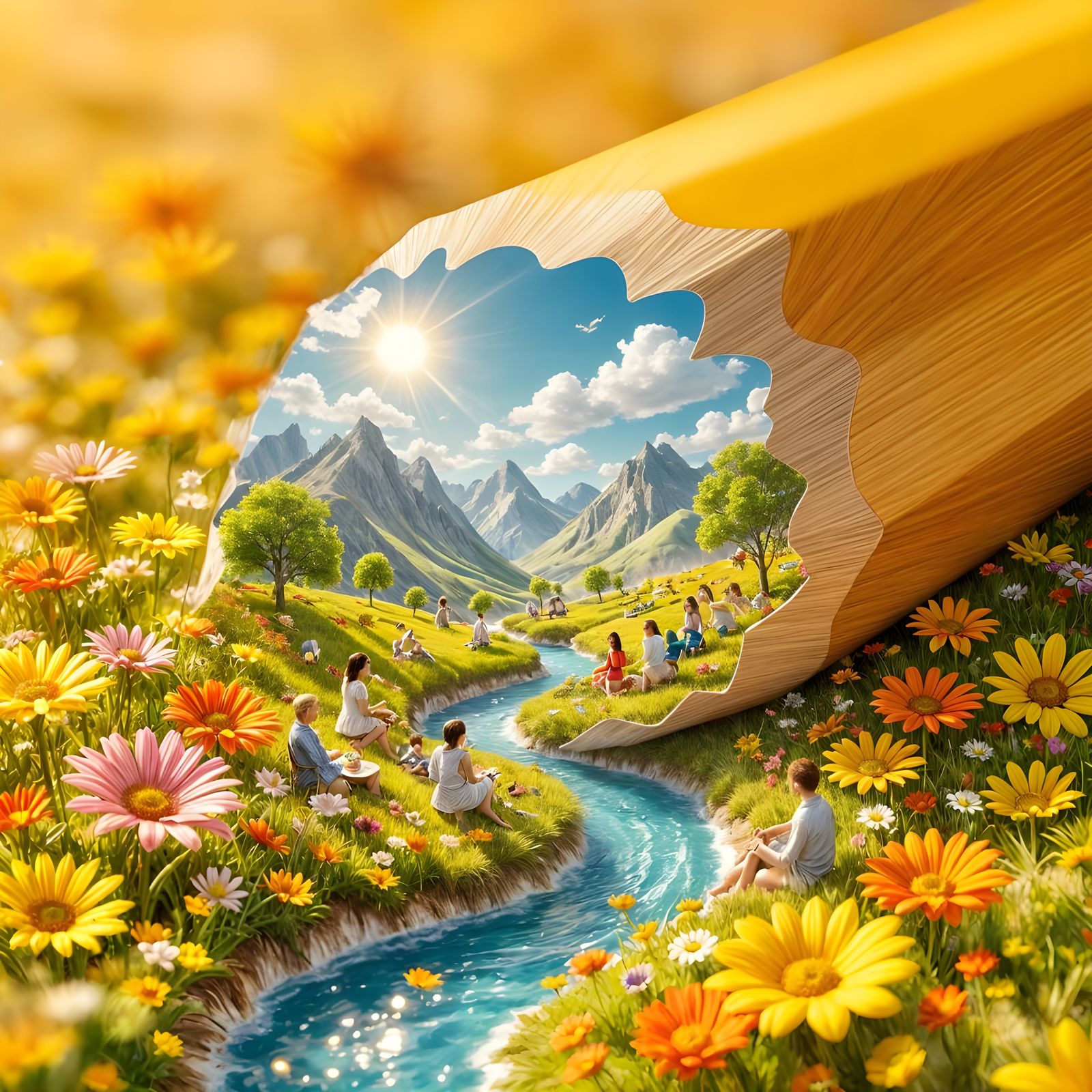 Pencil World: A 3D Rendered Summer Tea Party