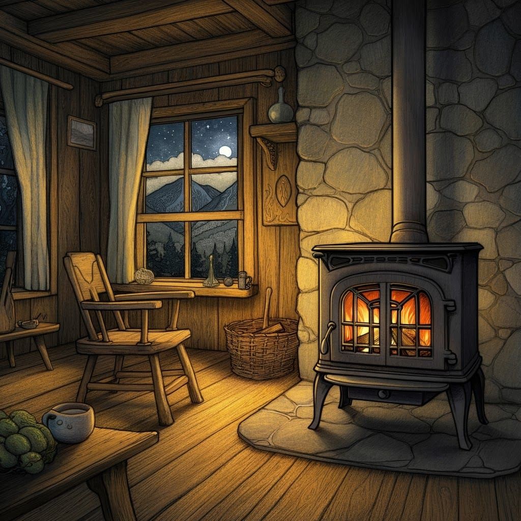 Mystical Mountain Cottage Interior in Romantic Style