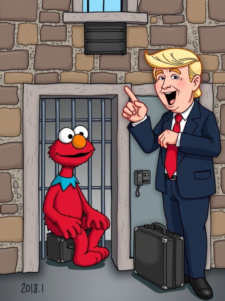 Elmo Behind Bars in a Hilarious Satirical Twist