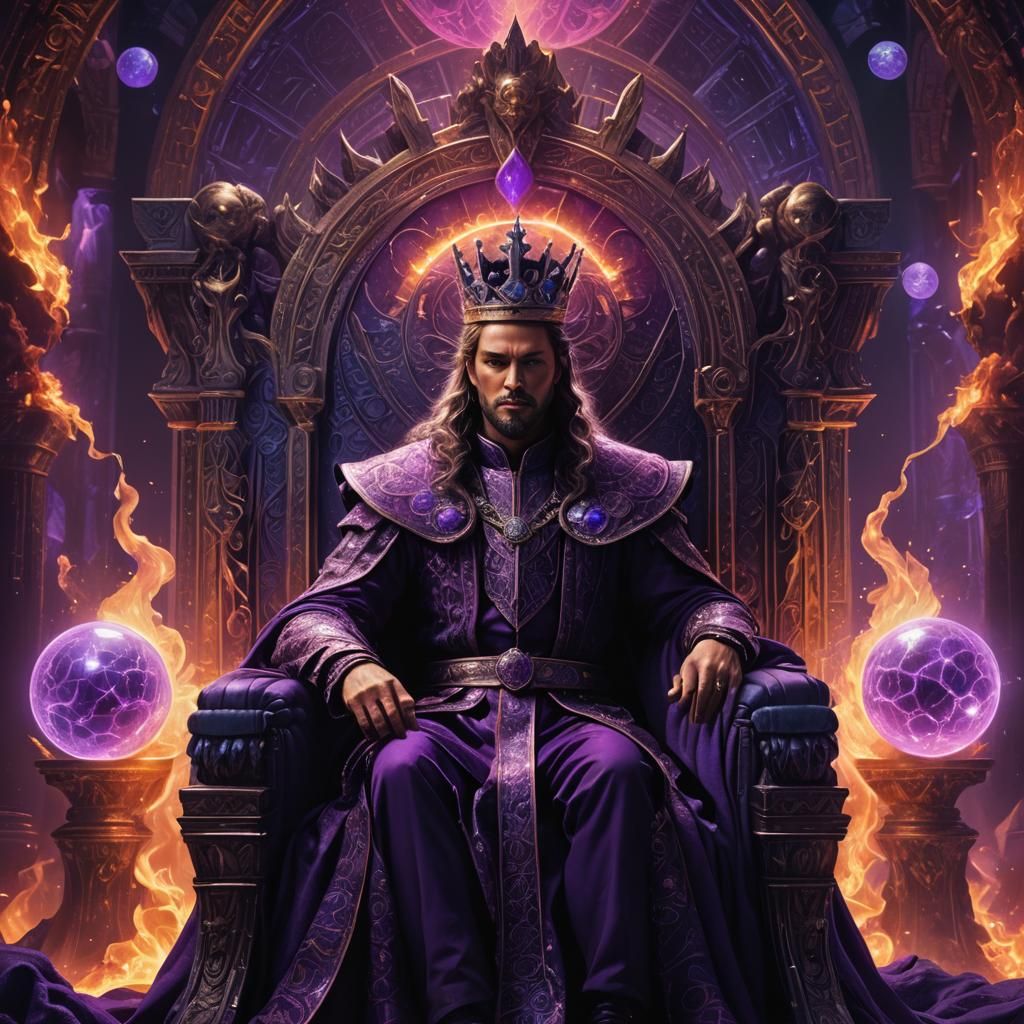 King on Throne with Iridescent Super Ball