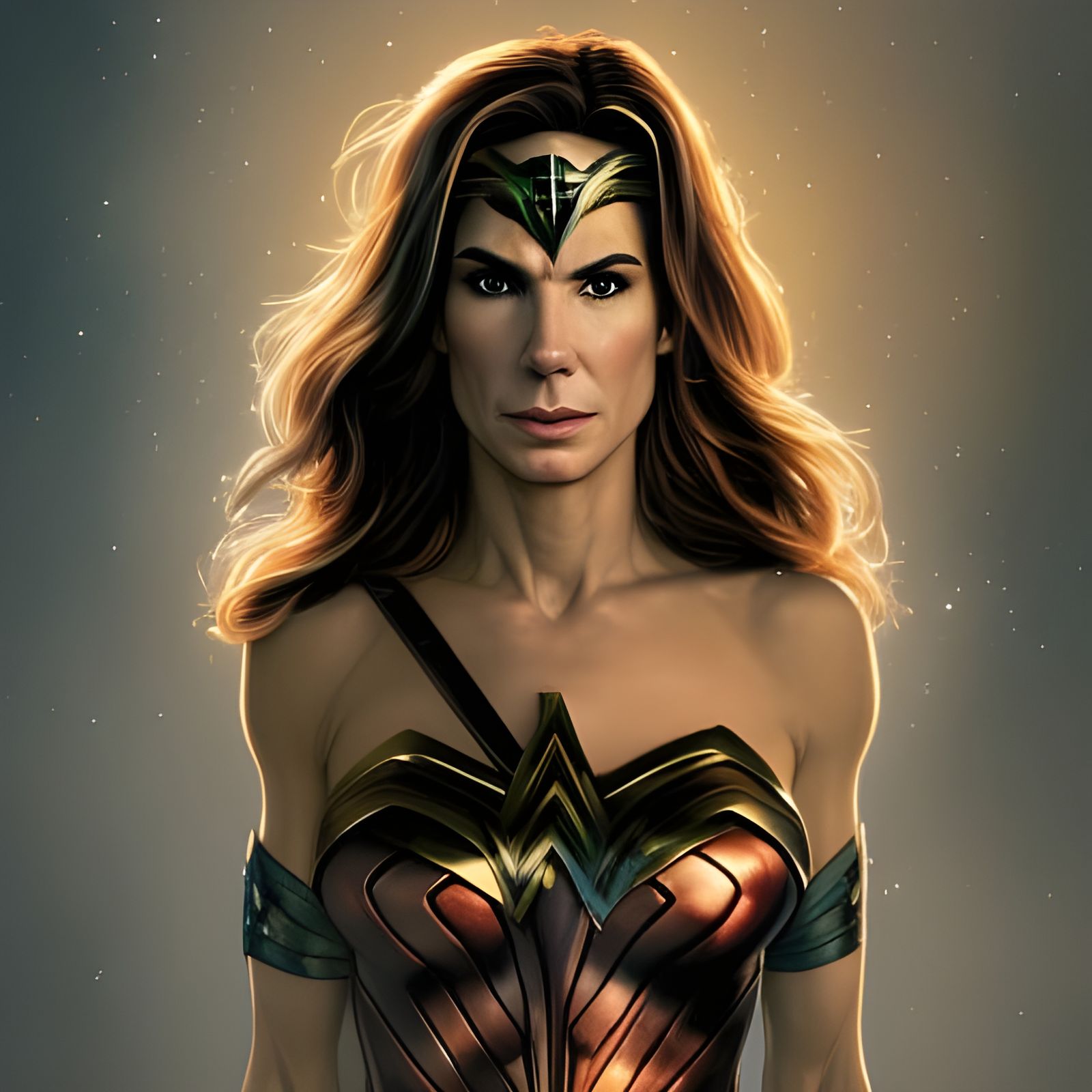 Wonder Woman Portrait in Art Nouveau Style