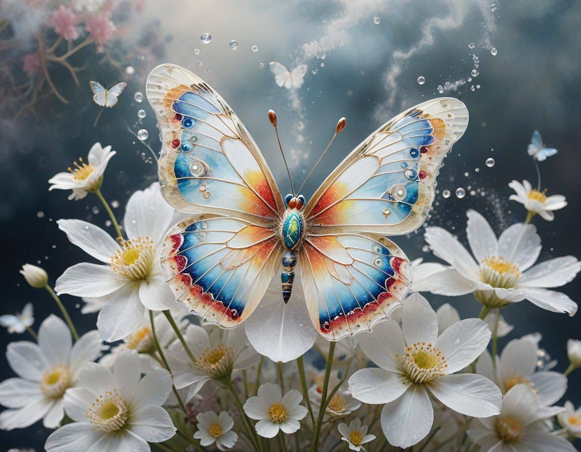 Delicate Butterfly Perched on Soft Flower Petal