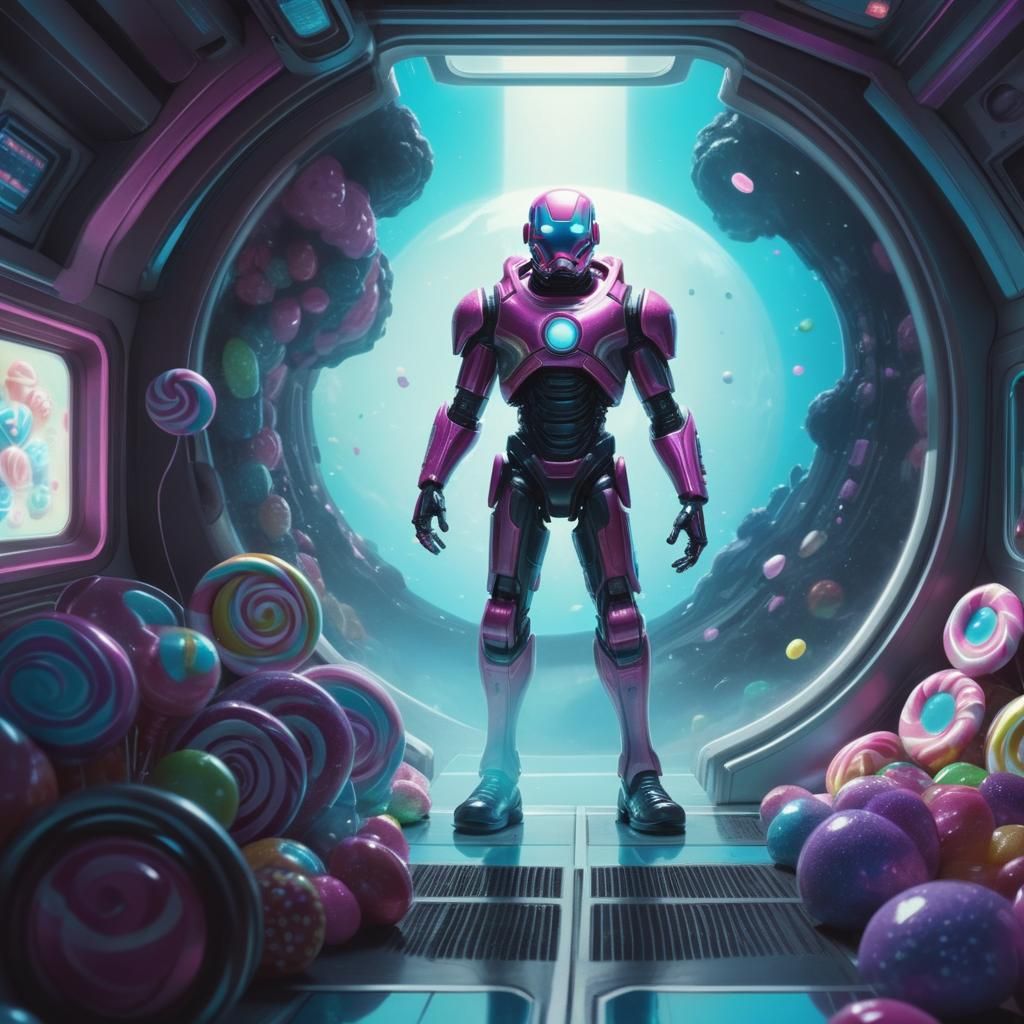 Sci-Fi Movie Scene in Candy Art Style