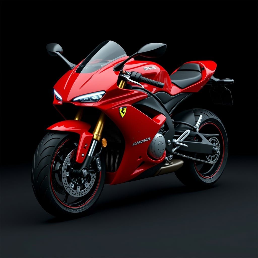 Futuristic Ferrari-Inspired Bionic Motorcycle Concept