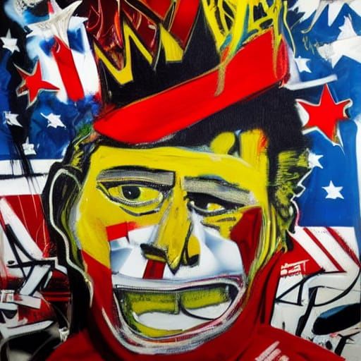 Trump as Neo-Expressionist Graffiti Art Inspired by Basquiat