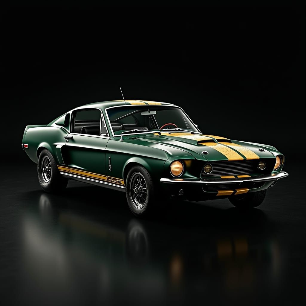 Dark Green 1968 Shelby GT 500 in Gritty Style