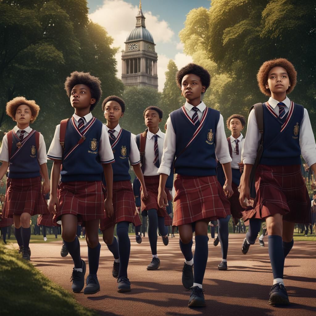 London Park Protest: Multicultural Students in Matte Paintin...