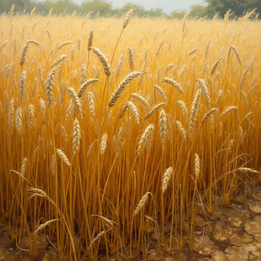 Golden Wheatfield in Earthy Tones