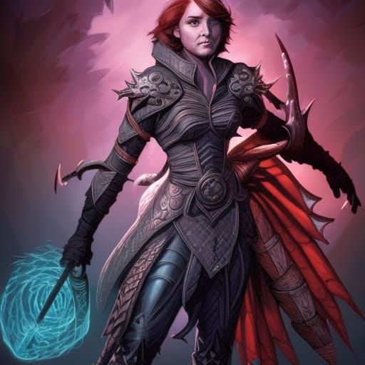 Female Hero in Comic Book Art Style