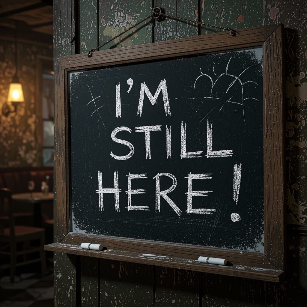 Eerie Chalk Writing on Vintage Chalkboard, Horror Atmosphere