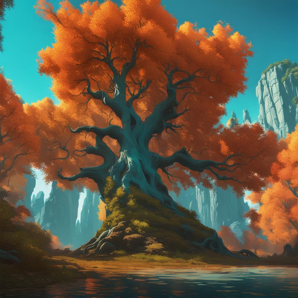 Hyperdetailed Trees Concept Art in 8K Resolution
