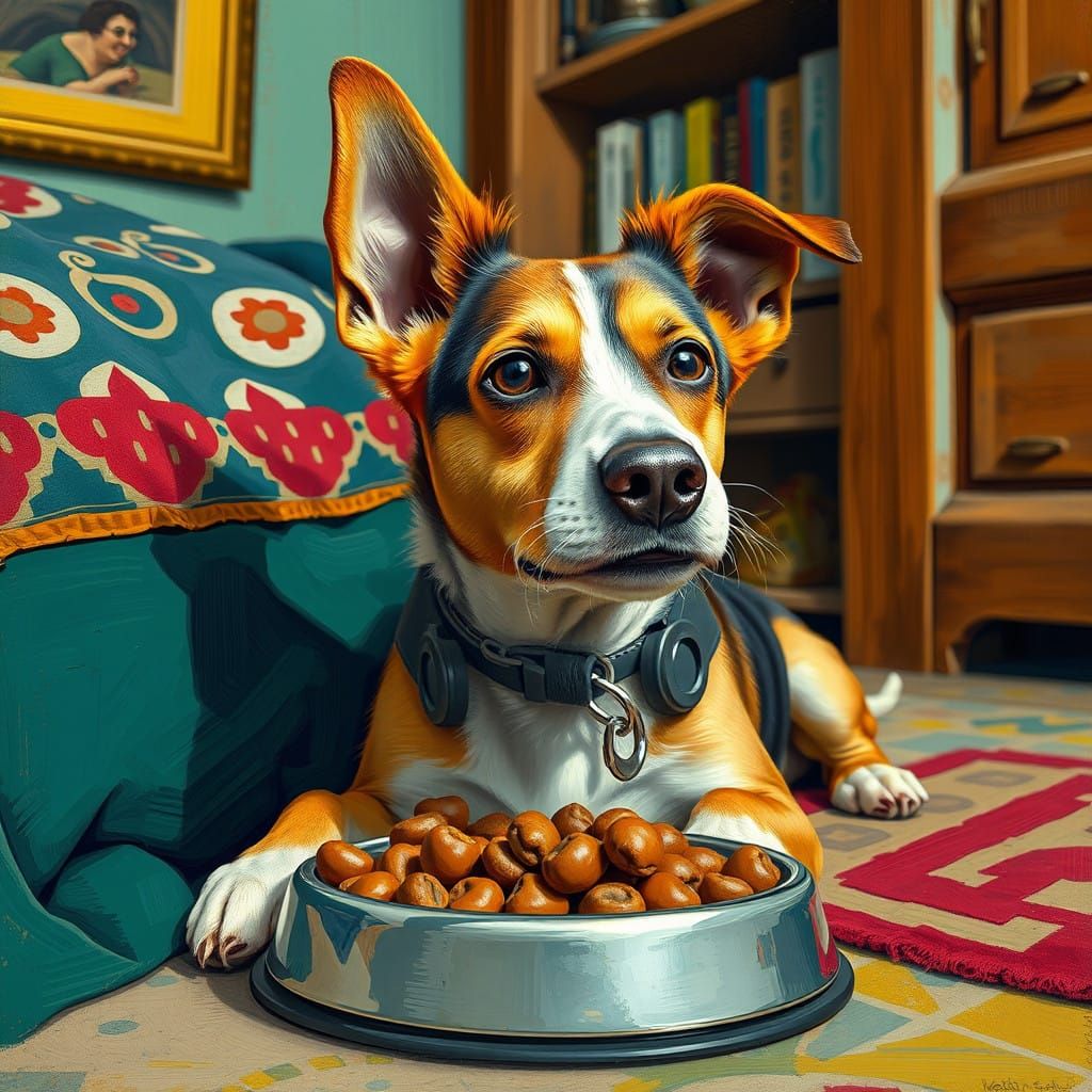 Hungry Hound in Artistic Portraiture