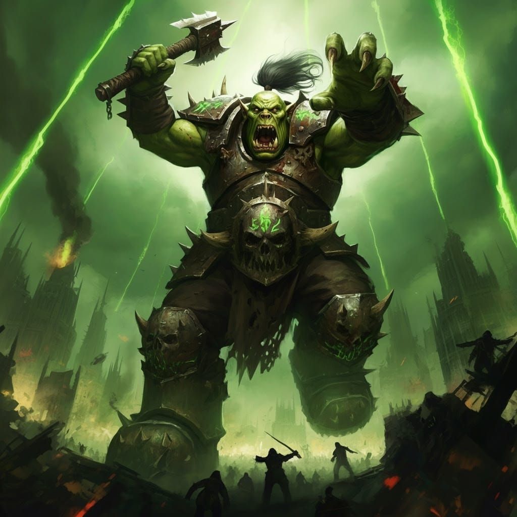 Orc of Unrelenting Fury in Warhammer 40k Style