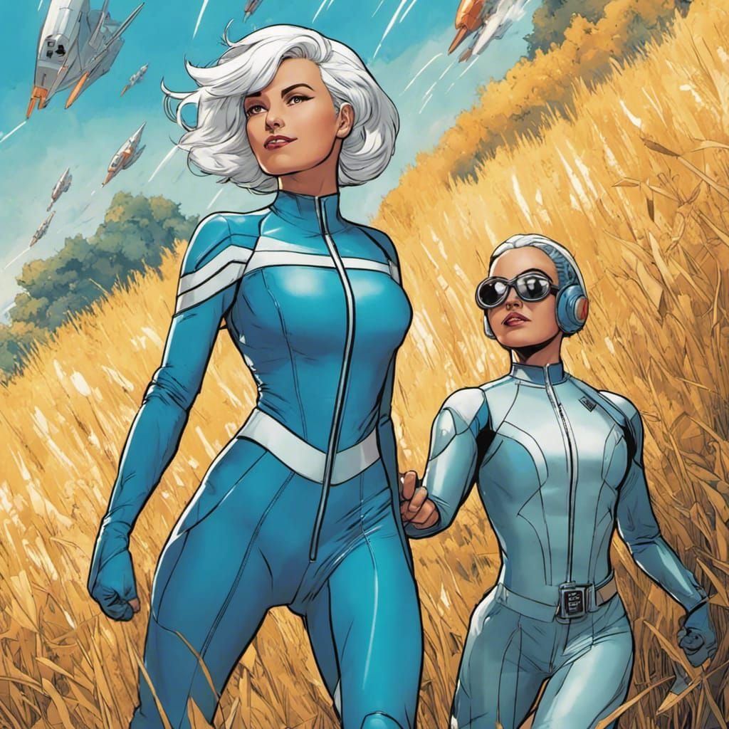 Futuristic Pilot Yasmeen in Comic Book Style