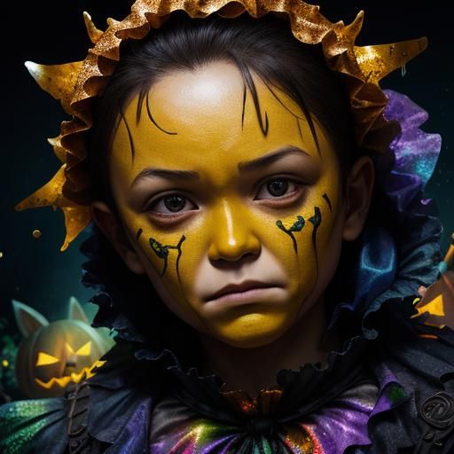 Hyperrealistic Children Trick or Treating Concept Art