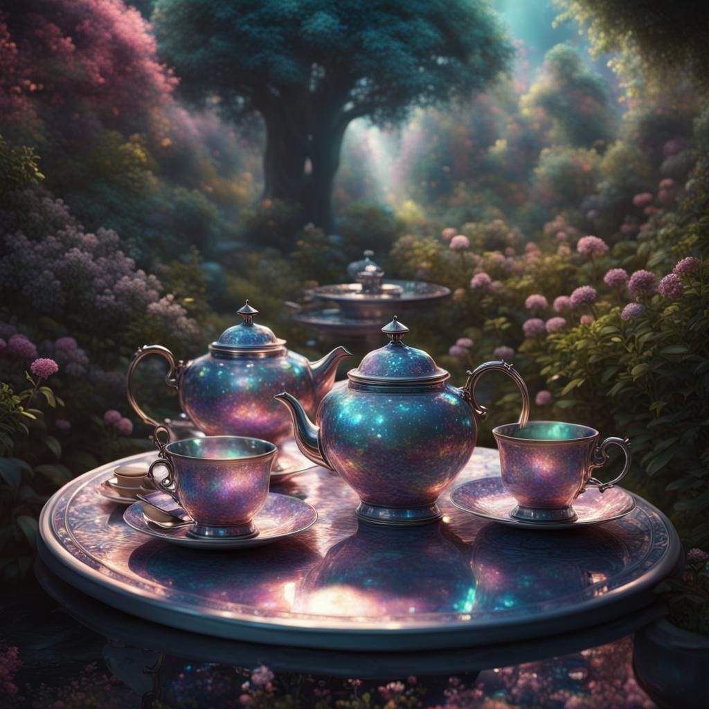 Holographic Tea in a Garden: Digital Matte Painting