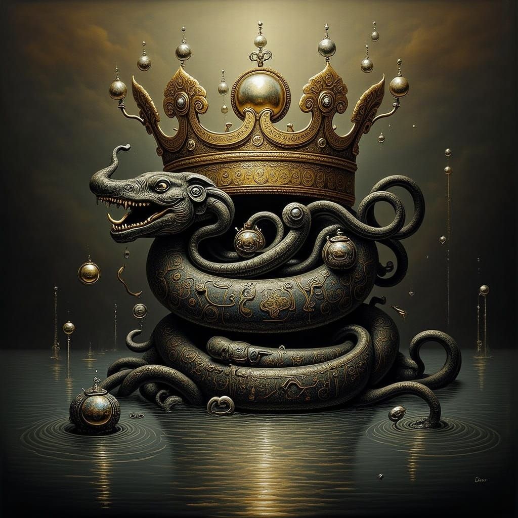Regal Serpent Crown in Fantasy Illustrator Style