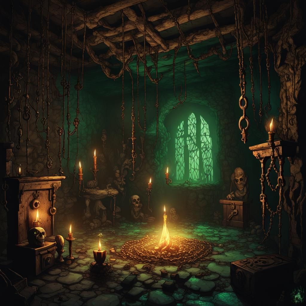 Dark Fantasy Dungeon with Sinister Altar