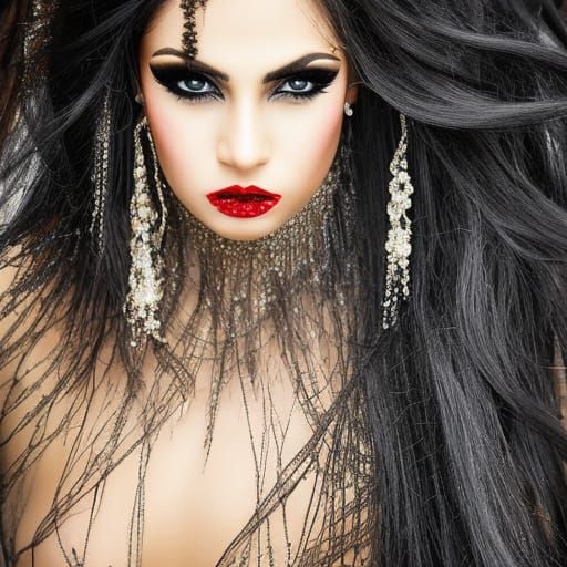 Abstract Portrait of a Dancer in Pollock Style