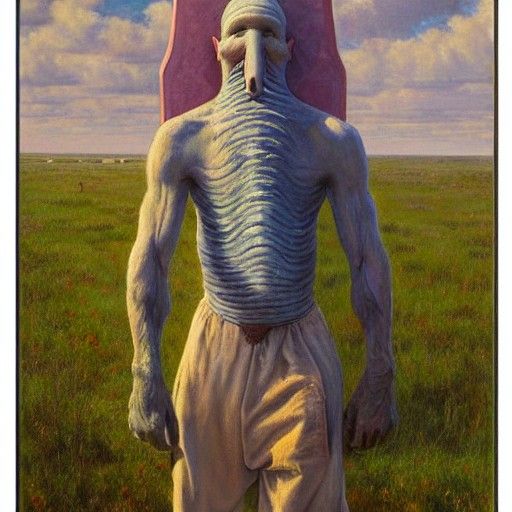 Squidward as an Oil Painting