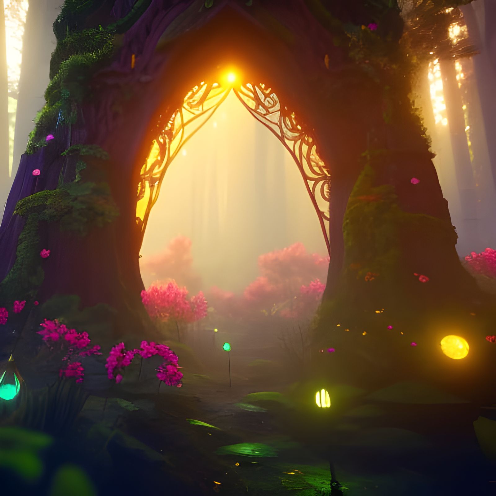 Mystic Flower Portal in Dark Forest