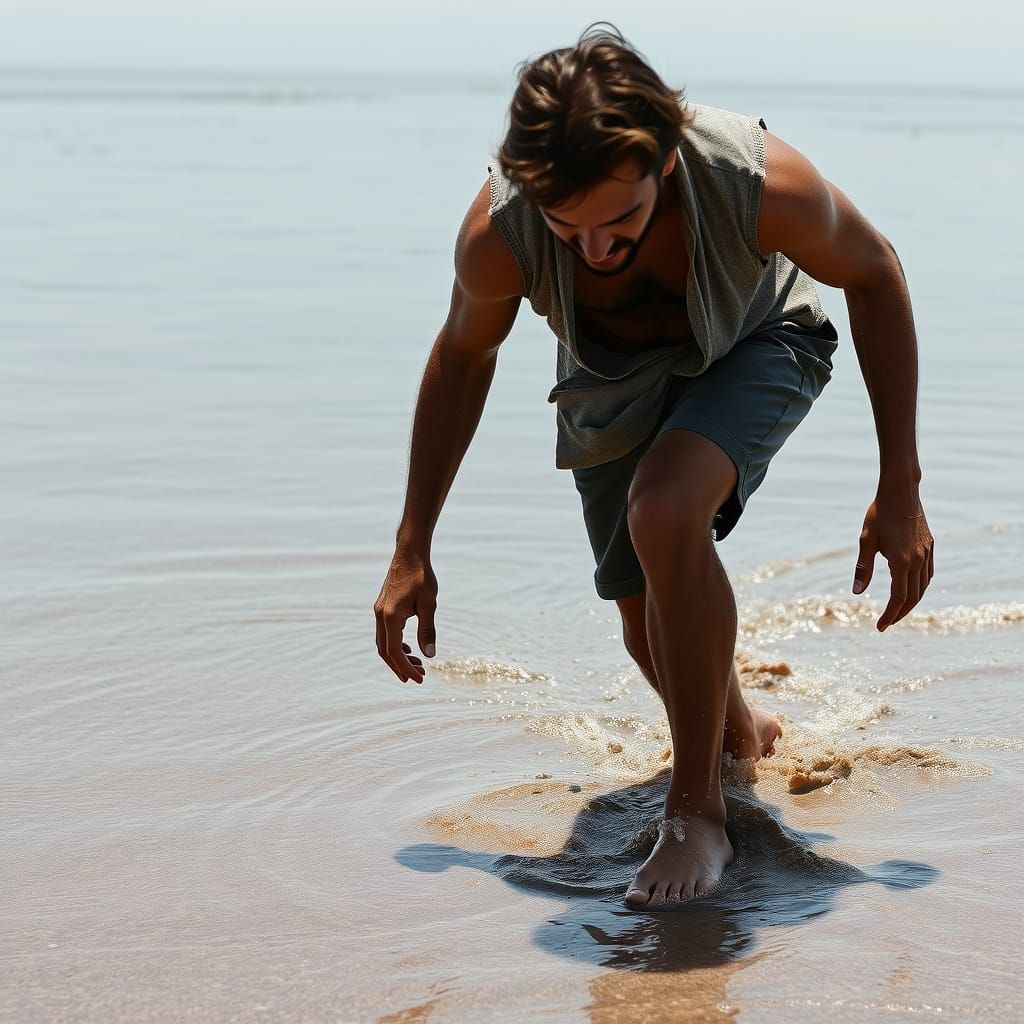Man Fights for Survival in Quick Sand