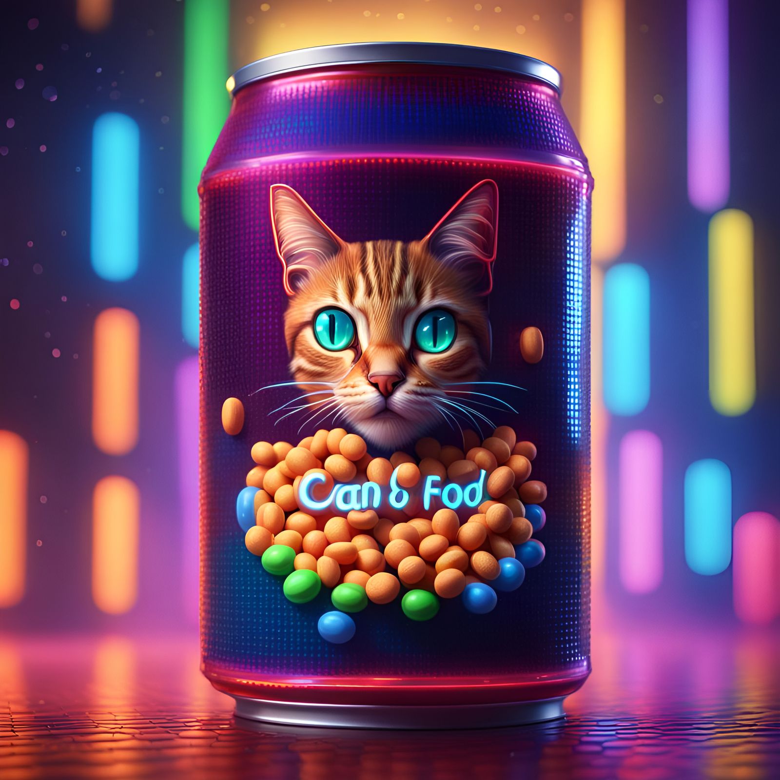 Cat Food Can in Lite Brite Style