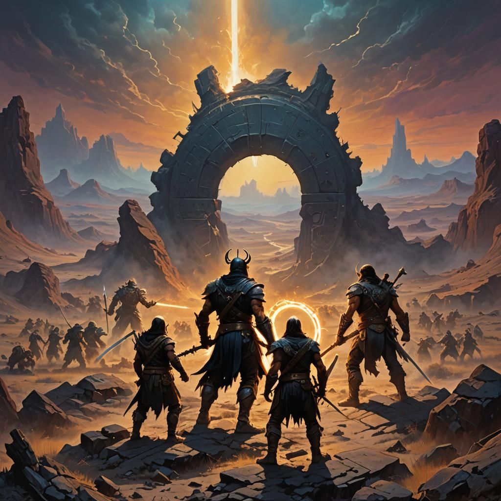 Epic Warriors Guard Ring in Apocalyptic Wasteland