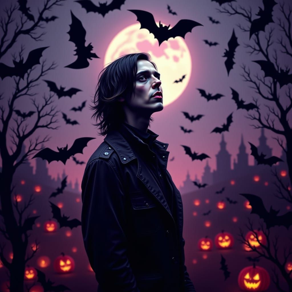 Ville Valo on Halloween Night with Gothic Bats