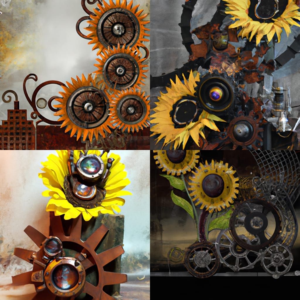 Steampunk Sunflowers and Gears: Victorian Tech