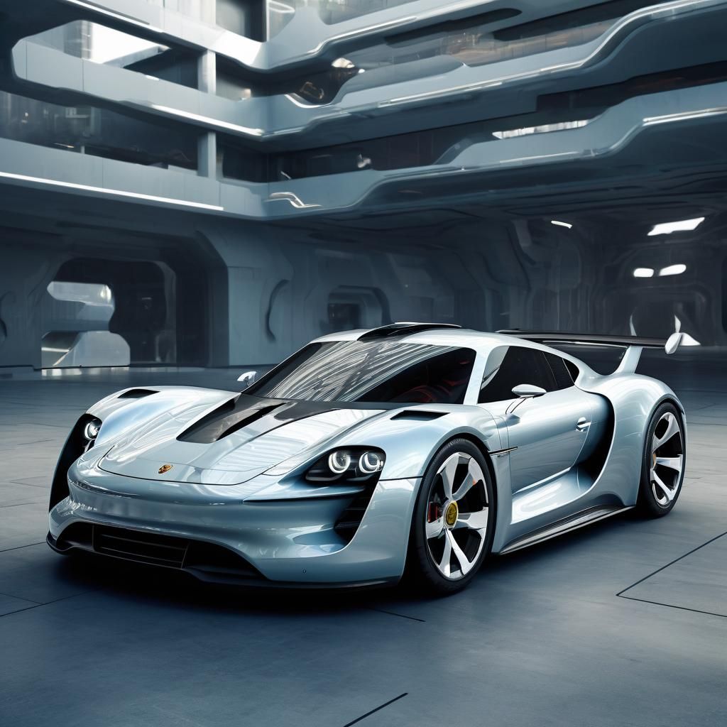 Futuristic Porsche Concept Car Rendering