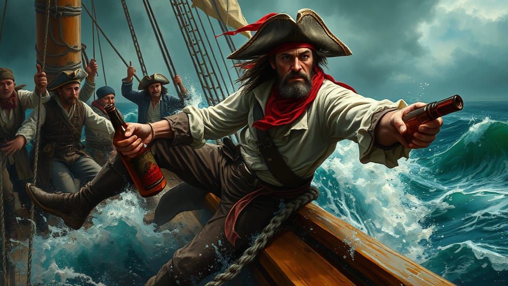 Pirate Keelhauled in a Turbulent Sea