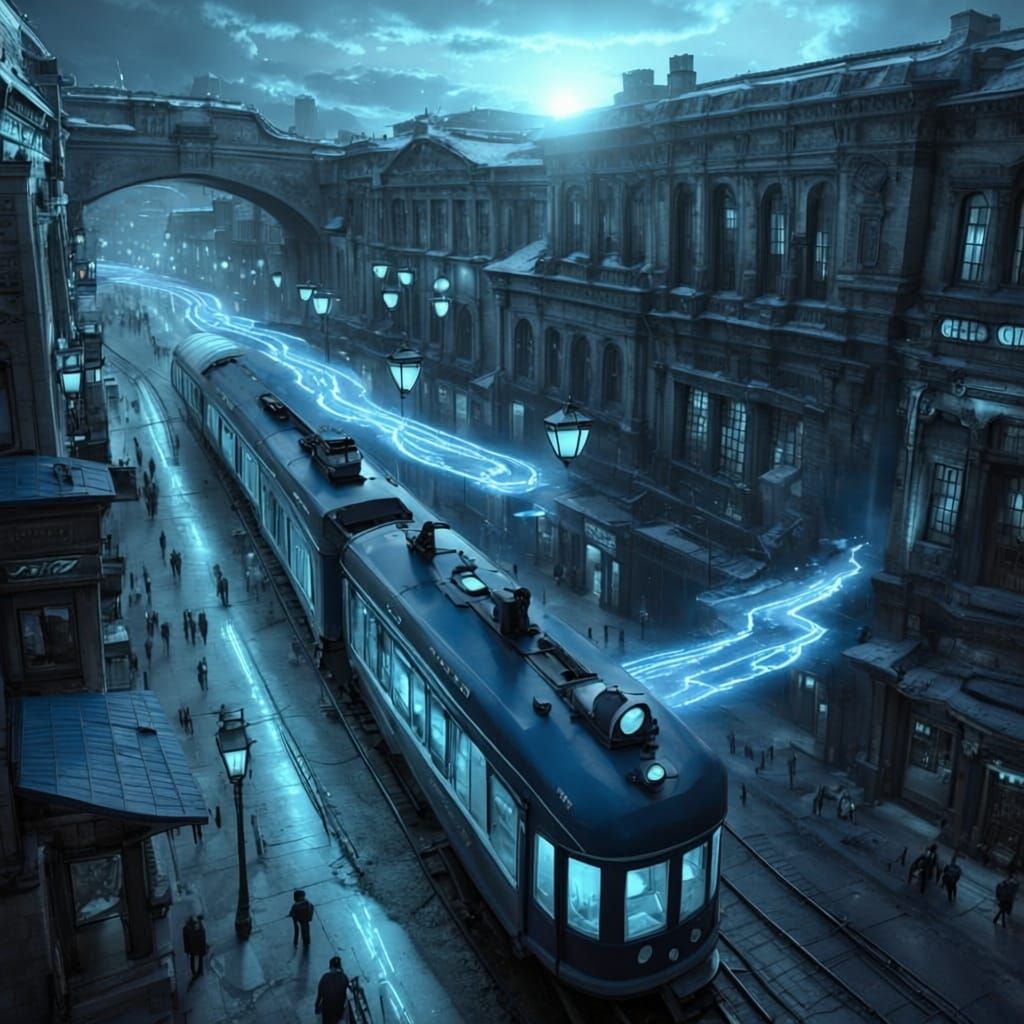 City Street Divided: Past Meets Future in Cinematic Split