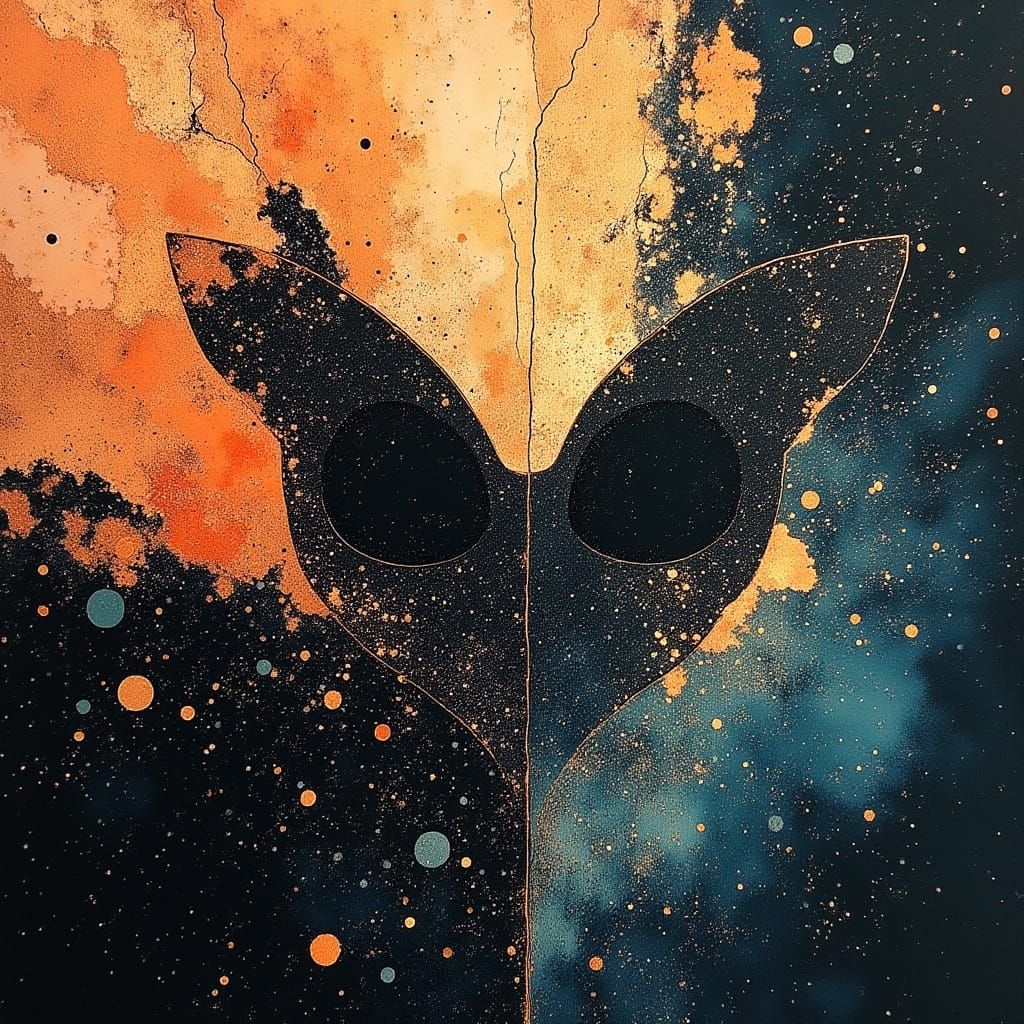 Cosmic Entity in Abstract Expressionist Style