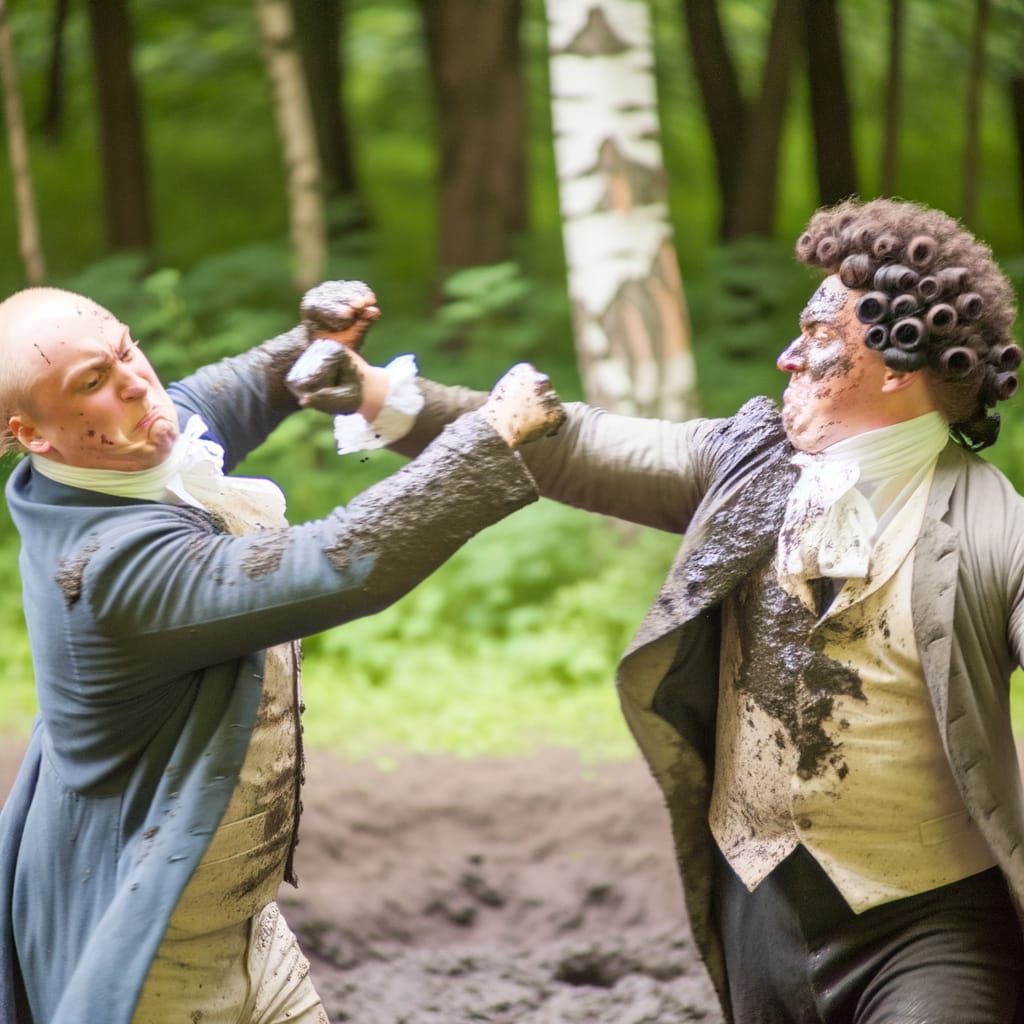 19th-Century Politicians Engage in Muddy Duel in Forest Clea...