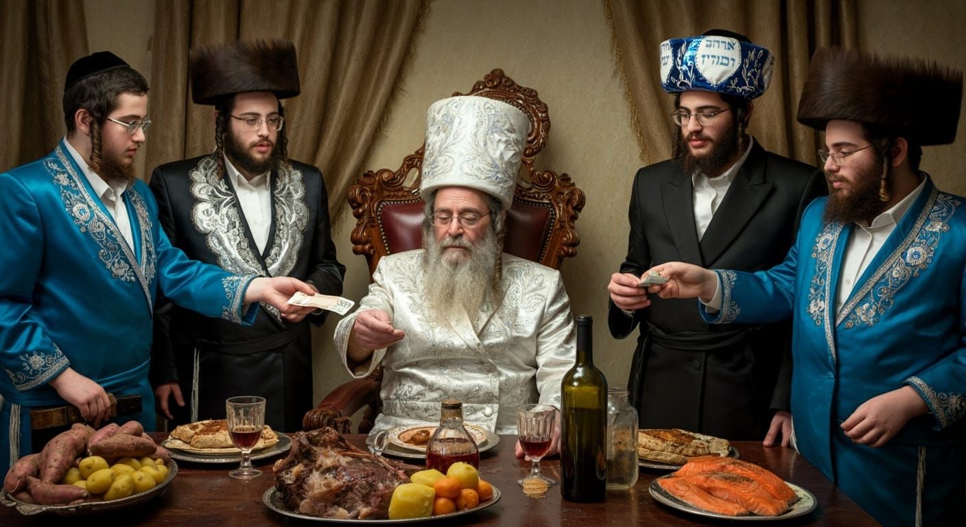 Young Hasidic Jewish Men Collecting Tzedakah during Vibrant ...