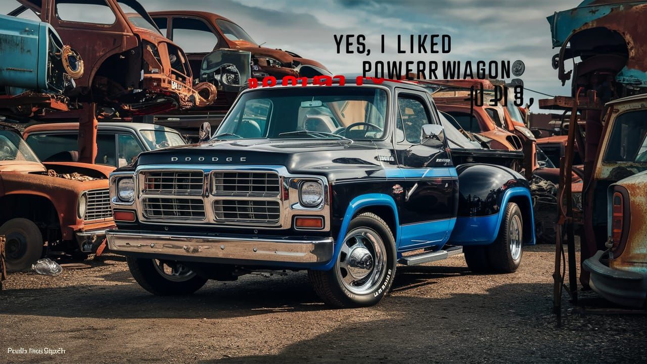 Black and Blue 1978 Dodge W350 Powerwagon