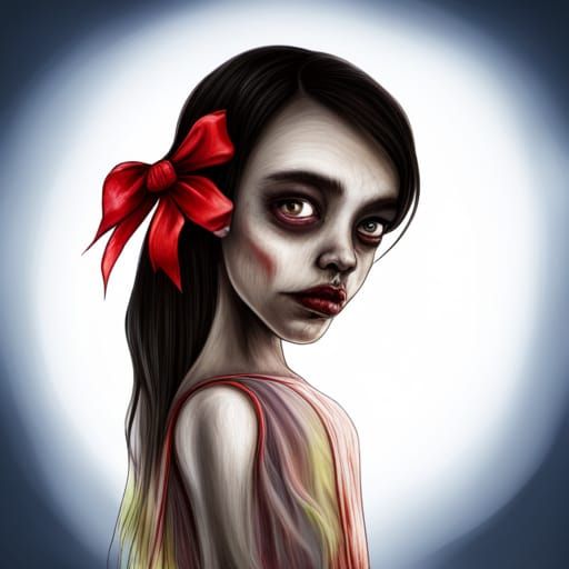 Adorable Zombie Ghost Girl: Hyperdetailed Photorealism
