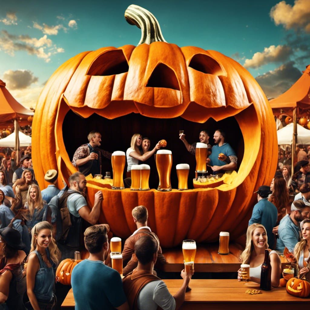 Surreal Oktoberfest: Beer Bar Inside Giant Pumpkin