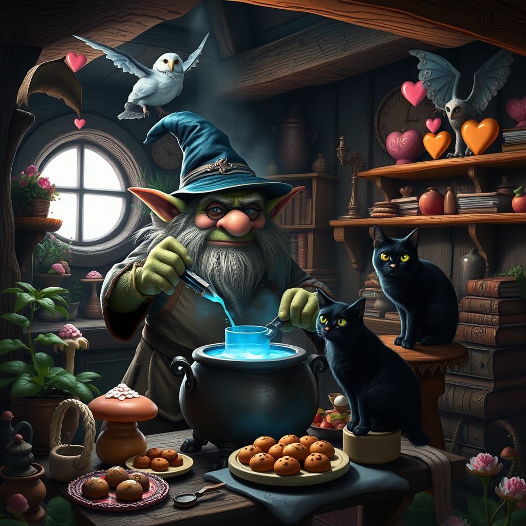 Enchanted Apothecary Scene in Whimsical Kitchen