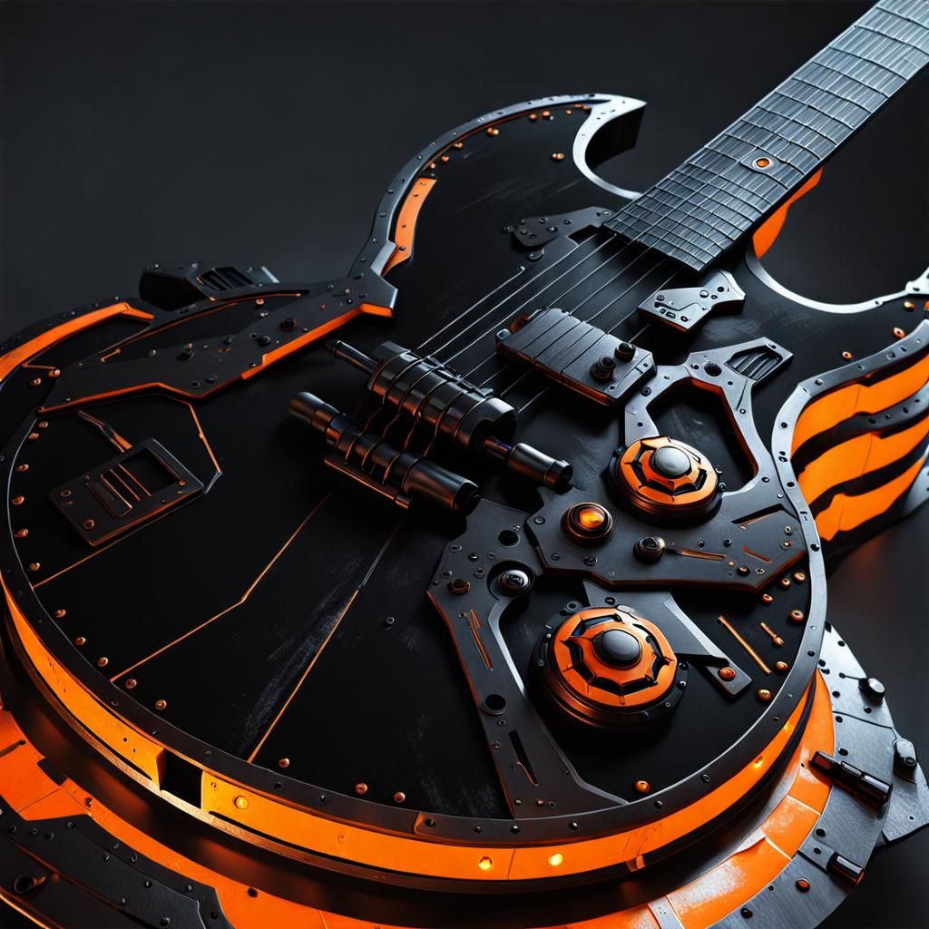 Futuristic Shielded Guitar in Cybergoth Style