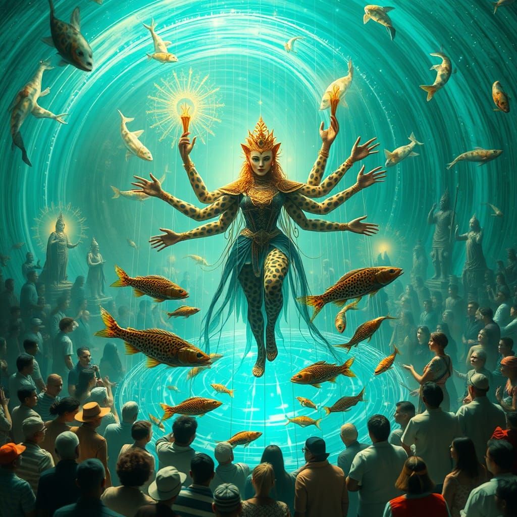 Leopard Queen of Time Stepping on Light Strings