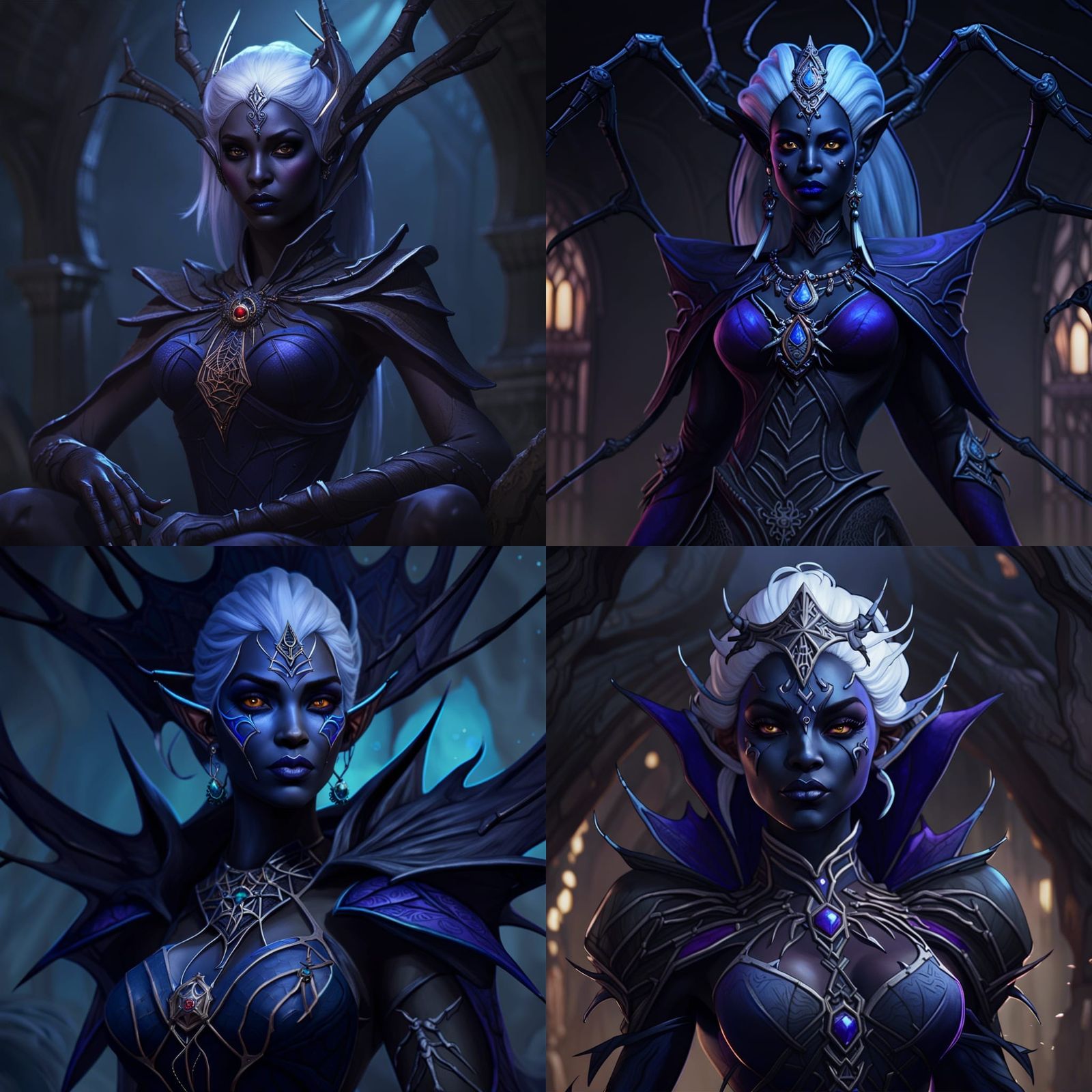 Drow High Priestess of Lolth: Detailed Fantasy Art